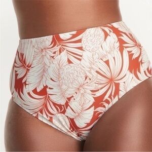 SET OF TWO BRAND NEW bikini bottoms 2X yellow ribbed low rise tropical high rise